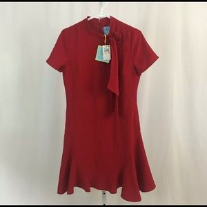Red Cece A-Line Ruffle Dress